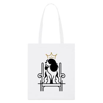 Cavalier King Charles Royal on Throne - Stanley/Stella Organic Tote Bag - white - Front
