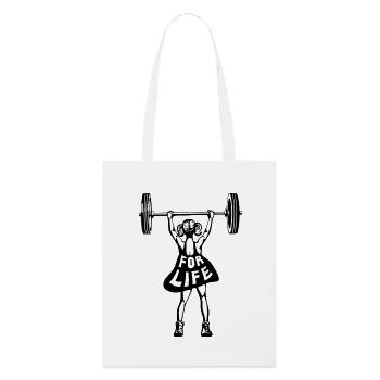 Women's Weights T-Shirt Fitness For Life - Stanley/Stella Organic Tote Bag - white - Front