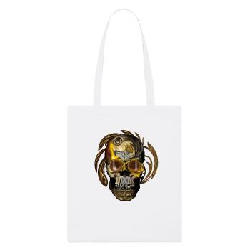 Ornement baroque crâne doré - Tote bag bio Stanley/Stella - blanc - Devant