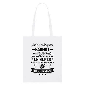 Super Rugbyman Sport Humour Rugby - Stanley/Stella Organic Tote Bag - white - Front
