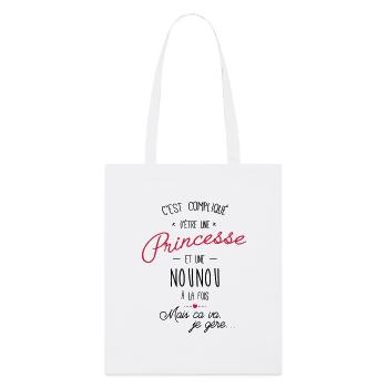 princesse et nounou - Tote bag bio Stanley/Stella - blanc - Devant