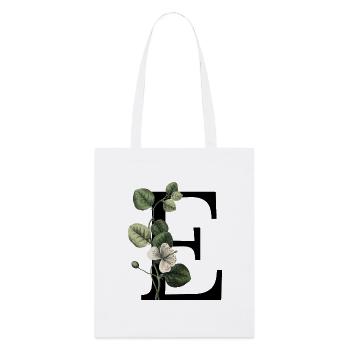 Grüner botanischer Buchstabe E - Stanley/Stella Bio-Stoffbeutel - Weiß - Vorne