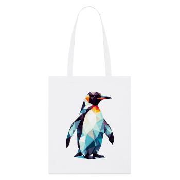 Pingouin polygonal - Tote bag bio Stanley/Stella - blanc - Devant