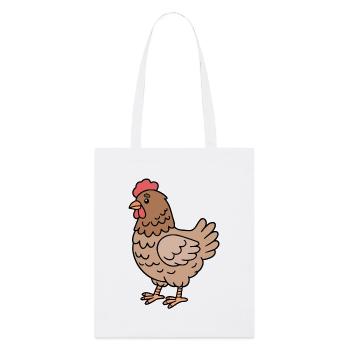 Huhn Hühner - Stanley/Stella Bio-Stoffbeutel - Weiß - Vorne