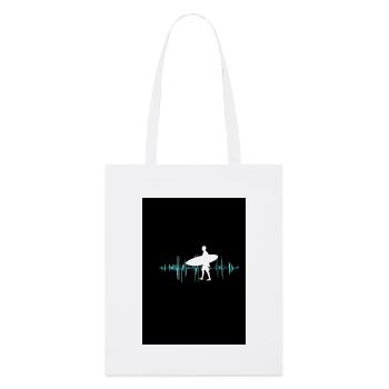 Surfer silhouette with sound wave layout - Stanley/Stella Organic Tote Bag - white - Front
