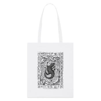T-Shirt/Tasche zum Ausmalen, mexikanische Eidechse - Stanley/Stella Bio-Stoffbeutel - Weiß - Vorne