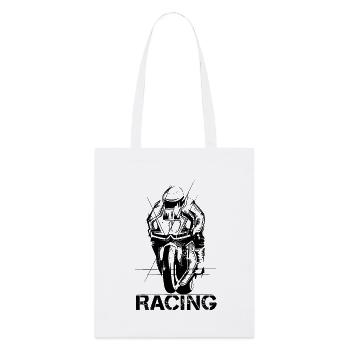Moto de course Superbike Biker Symbole du sport automobile - Tote bag bio Stanley/Stella - blanc - Devant