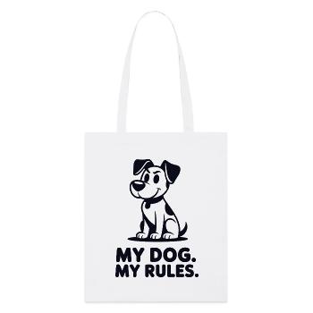 Dog Motif: My Rules - Stanley/Stella Organic Tote Bag - white - Front