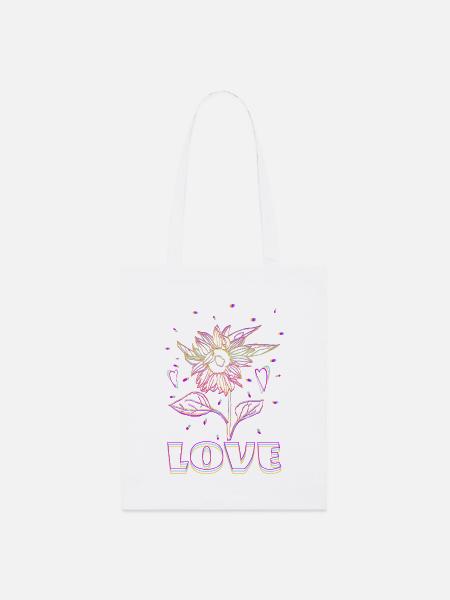 Neon Sonnenblume Love - Stanley/Stella Bio-Stoffbeutel - Weiß