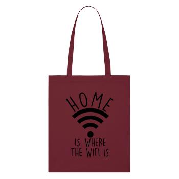 W-LAN IS HOME - Stanley/Stella Organic Tote Bag - burgundy - Front