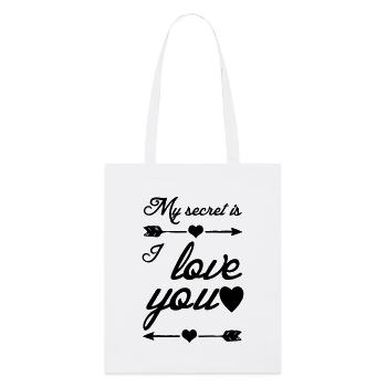 Secret Love Liebe, Sprüche, Geschenk Paar - Stanley/Stella Bio-Stoffbeutel - Weiß - Vorne