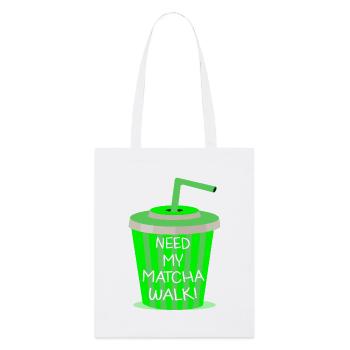 Matcha Walk - Stanley/Stella Bio-Stoffbeutel - Weiß - Vorne
