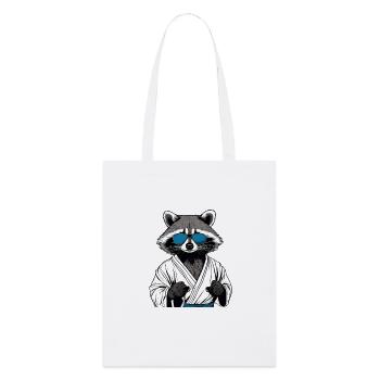 Waschbär Kampfsport Karate Judo MMA Geschenkidee - Stanley/Stella Bio-Stoffbeutel - Weiß - Vorne