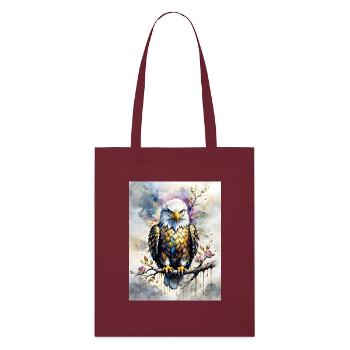 Bald Eagle - Stanley/Stella Organic Tote Bag - burgundy - Front