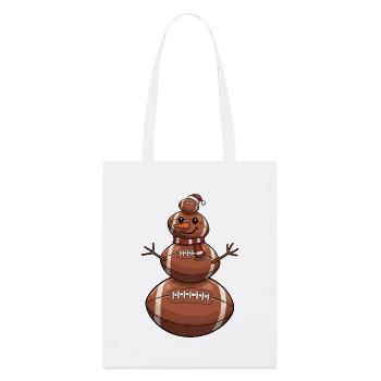Football dessin animé bonhomme de neige - Tote bag bio Stanley/Stella - blanc - Devant