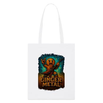 Ginger Metal - Ventilateur en métal design de Noël drôle - Tote bag bio Stanley/Stella - blanc - Devant