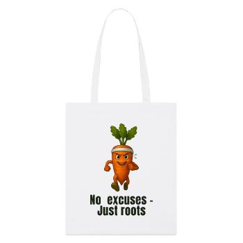 Carrot No Excuses Just Roots Caricature - Stanley/Stella Organic Tote Bag - white - Front