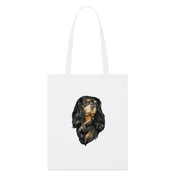 Black and Tan Cavalier - Stanley/Stella Bio-Stoffbeutel - Weiß - Vorne