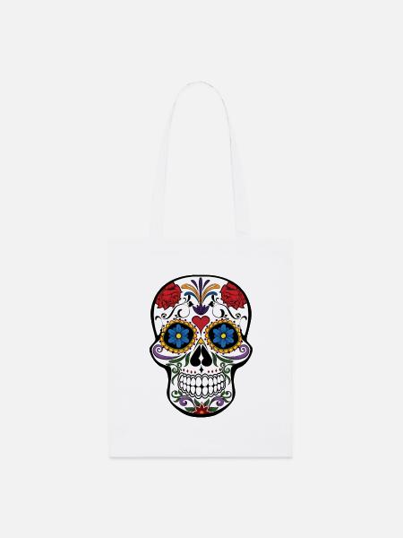 Totenkopf "Mexico" - Stanley/Stella Bio-Stoffbeutel - Weiß