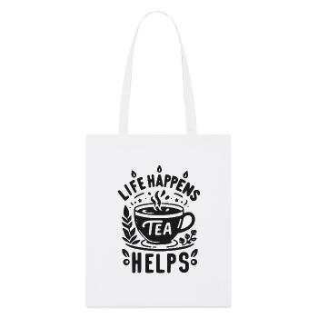 Life Happens Le thé aide - Tote bag bio Stanley/Stella - blanc - Devant