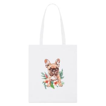 French Bulldog - Stanley/Stella Organic Tote Bag - white - Front