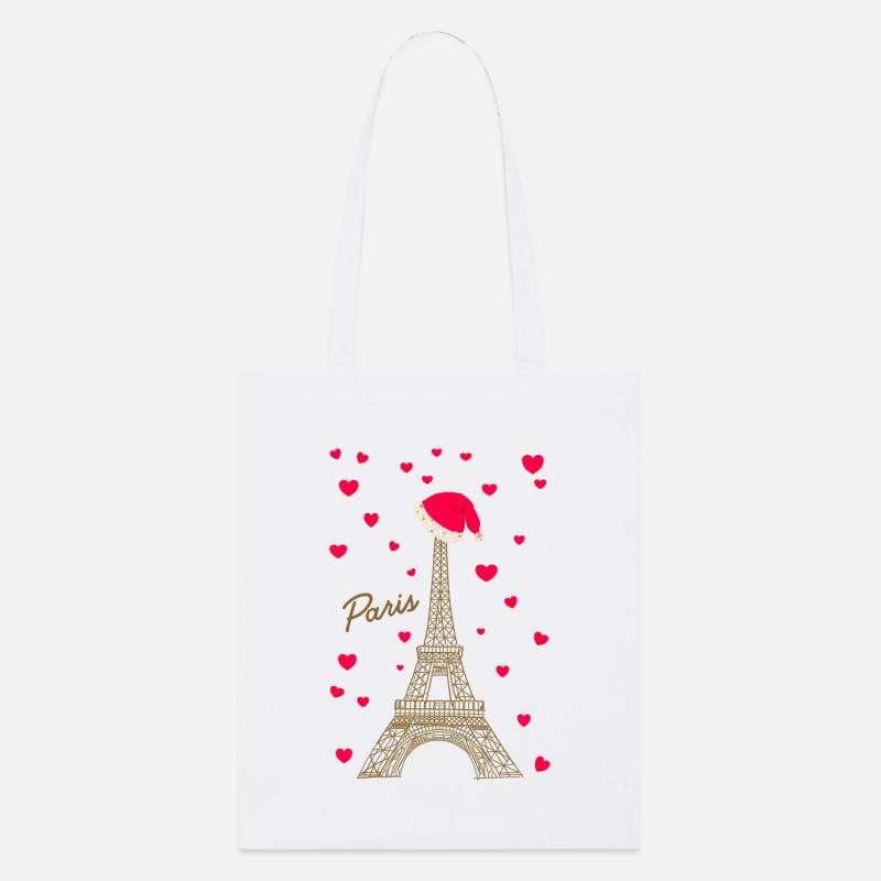 Tour Eiffel Paris pendant la période de Noël - Tote bag bio Stanley/Stella - blanc