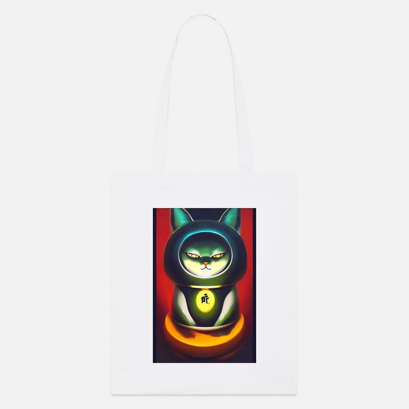 Maneki neko 3 - Stanley/Stella Bio-Stoffbeutel - Weiß