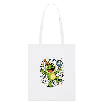 Party-Frosch - Stanley/Stella Bio-Stoffbeutel - Weiß - Vorne