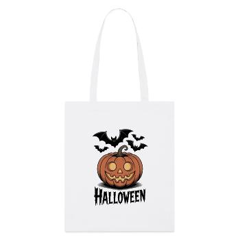 Motif effrayant de citrouille d'Halloween avec des chauves-souris - Tote bag bio Stanley/Stella - blanc - Devant