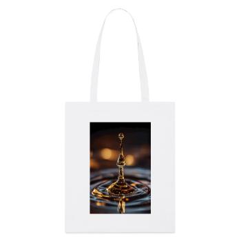 Golden Water Drop Splash - Stanley/Stella Organic Tote Bag - white - Front