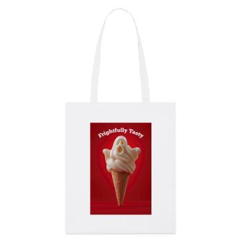 Cône fantôme affreusement savoureux - Tote bag bio Stanley/Stella - blanc - Devant