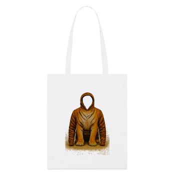Tiger Hoodie Illustration - Stanley/Stella Bio-Stoffbeutel - Weiß - Vorne