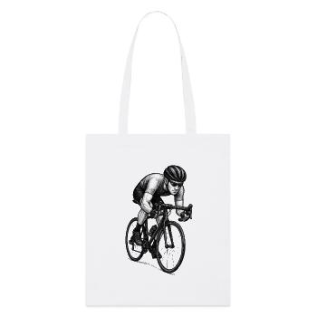 Road Cyclist Detail Illustration - Stanley/Stella Organic Tote Bag - white - Front