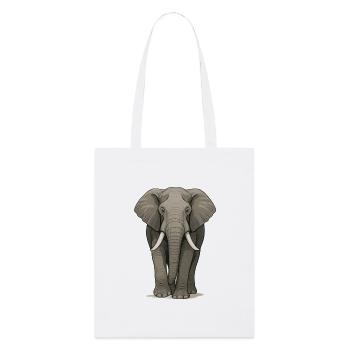 Majestätischer Elefant in detailreicher Illustrati - Stanley/Stella Bio-Stoffbeutel - Weiß - Vorne