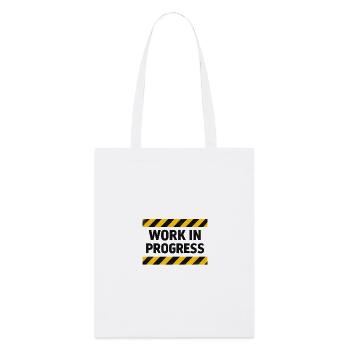 Progress in progress – warning tape - Stanley/Stella Organic Tote Bag - white - Front