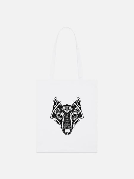 Wolf Wikinger Fenrir - Stanley/Stella Bio-Stoffbeutel - Weiß