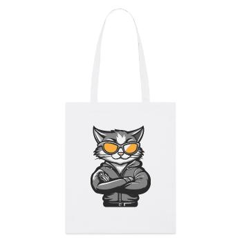 Cat Comic Cool - Stanley/Stella Organic Tote Bag - white - Front