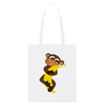 Monkey with banana - Stanley/Stella Organic Tote Bag - white - Front
