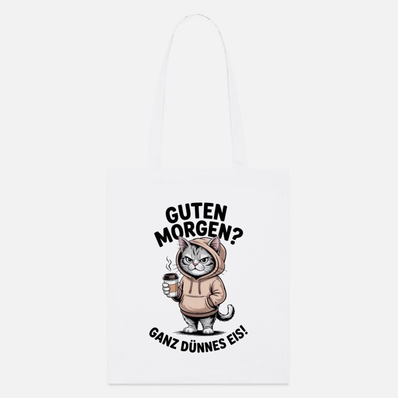 Katzen kaffee Morgen Hoodie - Stanley/Stella Bio-Stoffbeutel - Weiß