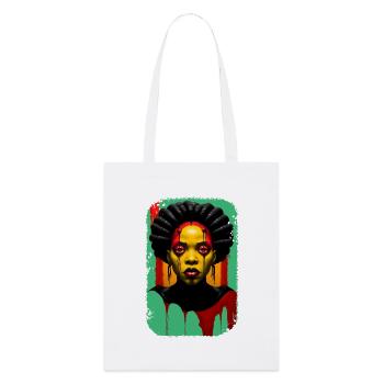 portrait femme noire dégoulinant de couleurs - Tote bag bio Stanley/Stella - blanc - Devant