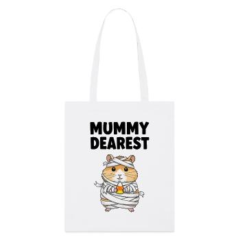Mummy Dearest Hamster with Candy Corn - Stanley/Stella Organic Tote Bag - white - Front