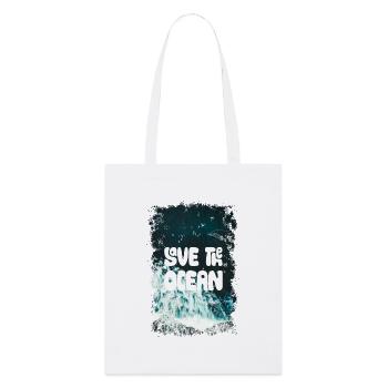 SAVE THE OCEAN - Stanley/Stella Bio-Stoffbeutel - Weiß - Vorne