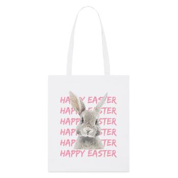 Pastellhase mit Easter-Muster - Stanley/Stella Bio-Stoffbeutel - Weiß - Vorne