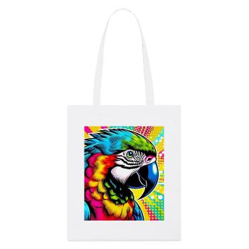 Papagei Pop Art - Stanley/Stella Bio-Stoffbeutel - Weiß - Vorne