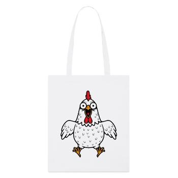 Lustiges verrücktes Huhn  - Stanley/Stella Bio-Stoffbeutel - Weiß - Vorne