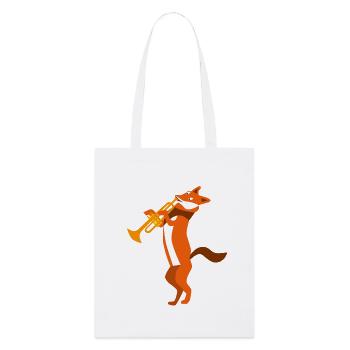 Fuchs mit Trompete, Abstraktionsmalerei Wildlive - Stanley/Stella Bio-Stoffbeutel - Weiß - Vorne