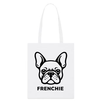 T-shirt Bouledogue français Minimaliste Frenchie Dog Lover - Tote bag bio Stanley/Stella - blanc - Devant