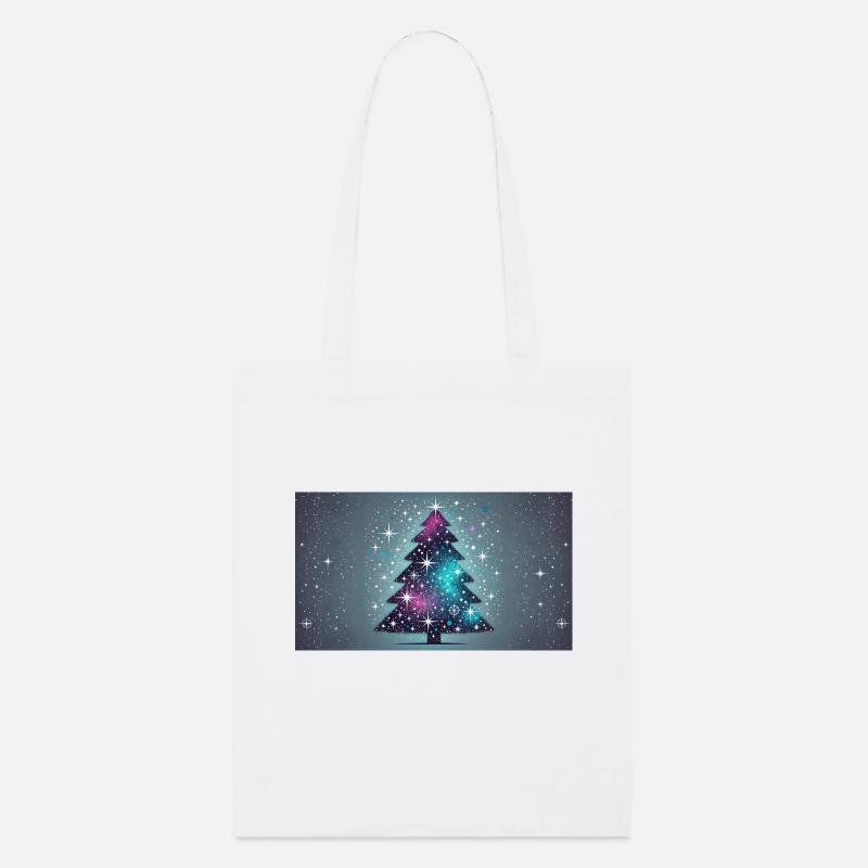 Weihnachtsbaum mit Glitzer - Stanley/Stella Bio-Stoffbeutel - Weiß