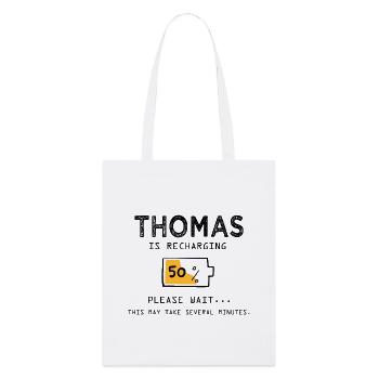Thomas Funny Name Sarcastic Funny Gifts - Stanley/Stella Organic Tote Bag - white - Front