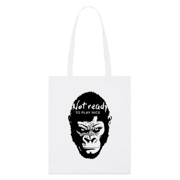 Guerrilla Girl – not ready to play nice - Stanley/Stella Bio-Stoffbeutel - Weiß - Vorne